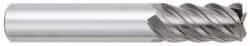 OSG - 3/8", 7/8" LOC, 3/8" Shank Diam, 2-1/2" OAL, 5 Flute, Solid Carbide Square End Mill - Single End, Uncoated, Spiral Flute, 45° Helix, Centercutting, Right Hand Cut, Right Hand Flute, Series 455C - Eagle Tool & Supply