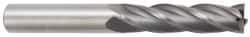 OSG - 5/8", 2-1/4" LOC, 5/8" Shank Diam, 5" OAL, 4 Flute, Solid Carbide Square End Mill - Single End, TiCN Finish, Spiral Flute, 30° Helix, Centercutting, Right Hand Cut, Right Hand Flute, Series 464 - Eagle Tool & Supply