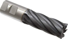 OSG - 1-1/4" Diam, Fine Pitch, 3" LOC, 6 Flute Cobalt Roughing Square End Mill - TiCN Finish, 5-1/2" OAL, 1-1/4" Shank Diam, Single End, 30° Helix - Eagle Tool & Supply