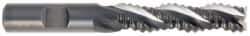 OSG - 1-1/2" Diam, Coarse Pitch, 2" LOC, 3 Flute Cobalt Roughing End Mill - Uncoated, 4-1/2" OAL, 1-1/4" Shank Diam, Single End, Centercutting, 35° Helix - Eagle Tool & Supply
