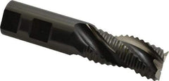 OSG - 1" Diam, Coarse Pitch, 2" LOC, 3 Flute Cobalt Roughing Square End Mill - Uncoated, 4-1/2" OAL, 1" Shank Diam, Single End, Centercutting, 35° Helix - Eagle Tool & Supply