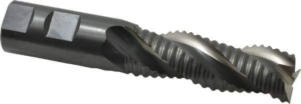 OSG - 1" Diam, Coarse Pitch, 3" LOC, 3 Flute Cobalt Roughing Square End Mill - Uncoated, 5-1/2" OAL, 1" Shank Diam, Single End, Centercutting, 35° Helix - Eagle Tool & Supply