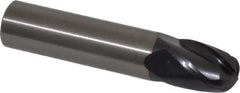OSG - 1/2" Diam, 5/8" LOC, 4 Flute Solid Carbide Ball End Mill - TiAlN Finish, Single End, 2-1/2" OAL, 1/2" Shank Diam, Spiral Flute - Eagle Tool & Supply