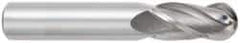 OSG - 7/8" Diam, 1-1/2" LOC, 4 Flute Solid Carbide Ball End Mill - TiCN Finish, Single End, 4" OAL, 7/8" Shank Diam, Spiral Flute - Eagle Tool & Supply