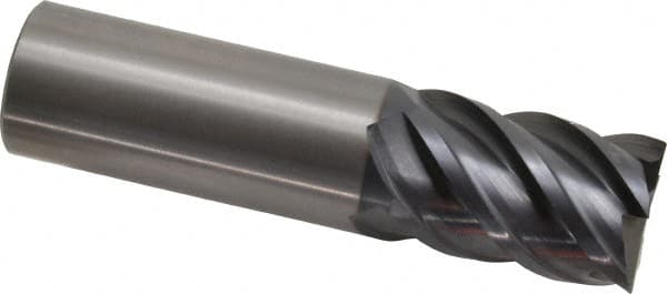 OSG - 1", 1-1/2" LOC, 1" Shank Diam, 4" OAL, 5 Flute, Solid Carbide Square End Mill - Eagle Tool & Supply