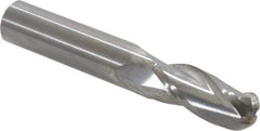 OSG - 7/16" Diam, 1" LOC, 3 Flute Solid Carbide Ball End Mill - Uncoated, Single End, 2-3/4" OAL, 7/16" Shank Diam, Spiral Flute - Eagle Tool & Supply