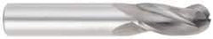 OSG - 1" Diam, 1-1/2" LOC, 3 Flute Solid Carbide Ball End Mill - Uncoated, Single End, 4" OAL, 1" Shank Diam, Spiral Flute - Eagle Tool & Supply