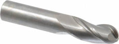 OSG - 5/8" Diam, 1-1/4" LOC, 3 Flute Solid Carbide Ball End Mill - Uncoated, Single End, 3-1/2" OAL, 5/8" Shank Diam, Spiral Flute - Eagle Tool & Supply