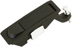 Made in USA - 4.29" Long x 1.61" Wide x 3.31" High, Lever Latch - Zinc Plated Steel, with Black Powder Coat Finish - Eagle Tool & Supply