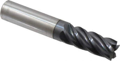 Accupro - 1/2", 1-1/4" LOC, 1/2" Shank Diam, 3" OAL, 5 Flute, Solid Carbide Square End Mill - Single End, nACRo Finish, Spiral Flute, Variable° Helix, Centercutting, Right Hand Cut, Right Hand Flute - Eagle Tool & Supply