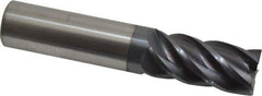 Accupro - 3/4", 1-5/8" LOC, 3/4" Shank Diam, 4" OAL, 5 Flute, Solid Carbide Square End Mill - Single End, nACRo Finish, Spiral Flute, Variable° Helix, Centercutting, Right Hand Cut, Right Hand Flute - Eagle Tool & Supply