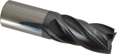 Accupro - 1", 2" LOC, 1" Shank Diam, 4" OAL, 4 Flute, Solid Carbide Square End Mill - Single End, nACRo Finish, Spiral Flute, Variable° Helix, Centercutting, Right Hand Cut, Right Hand Flute - Eagle Tool & Supply