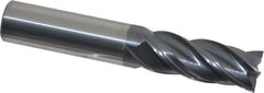 Accupro - 1/2", 1-1/4" LOC, 1/2" Shank Diam, 3" OAL, 4 Flute, Solid Carbide Square End Mill - Single End, nACRo Finish, Spiral Flute, Variable° Helix, Centercutting, Right Hand Cut, Right Hand Flute - Eagle Tool & Supply