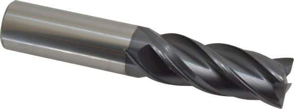 Accupro - 5/8", 4 Flute, Single End, Solid Carbide, Corner Chamfer End Mill - 3-1/2" OAL, Right Hand Flute, 1-5/8" LOC, Right Hand Cut - Eagle Tool & Supply