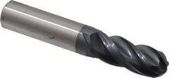 Accupro - 1/2" Diam, 1-1/4" LOC, 4 Flute Solid Carbide Ball End Mill - nACRo Finish, Single End, 3" OAL, 1/2" Shank Diam, Spiral Flute - Eagle Tool & Supply