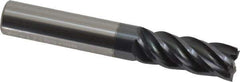 Accupro - 3/8", 1" LOC, 3/8" Shank Diam, 2-1/2" OAL, 5 Flute, Solid Carbide Square End Mill - Single End, nACRo Finish, Spiral Flute, Variable° Helix, Centercutting, Right Hand Cut, Right Hand Flute - Eagle Tool & Supply