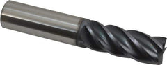 Accupro - 5/8", 1-5/8" LOC, 5/8" Shank Diam, 3-1/2" OAL, 5 Flute, Solid Carbide Square End Mill - Single End, nACRo Finish, Spiral Flute, Variable° Helix, Centercutting, Right Hand Cut, Right Hand Flute - Eagle Tool & Supply