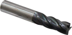 Accupro - 1/2", 4 Flute, Single End, Solid Carbide, Corner Chamfer End Mill - 3" OAL, Right Hand Flute, 1-1/4" LOC, Right Hand Cut - Eagle Tool & Supply