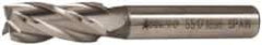 Accupro - 7/16", 1" LOC, 3/8" Shank Diam, 2-11/16" OAL, 4 Flute, Powdered Metal Square End Mill - Single End, Uncoated, Spiral Flute, 30° Helix, Centercutting, Right Hand Cut, Right Hand Flute - Eagle Tool & Supply