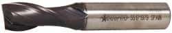 Accupro - 5/8", 1-5/16" LOC, 5/8" Shank Diam, 3-7/16" OAL, 2 Flute, Powdered Metal Square End Mill - Single End, TiAlN Finish, Spiral Flute, 30° Helix, Centercutting, Right Hand Cut, Right Hand Flute - Eagle Tool & Supply