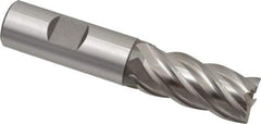 Accupro - 3/4", 1-5/8" LOC, 3/4" Shank Diam, 3-7/8" OAL, 4 Flute, Powdered Metal Square End Mill - Single End, Uncoated, Spiral Flute, Variable° Helix, Centercutting, Right Hand Cut, Right Hand Flute - Eagle Tool & Supply