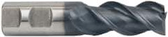 Accupro - 1", 2" LOC, 1" Shank Diam, 4-1/2" OAL, 3 Flute, Powdered Metal Square End Mill - Single End, TiAlN Finish, Spiral Flute, 45° Helix, Centercutting, Right Hand Cut, Right Hand Flute - Eagle Tool & Supply