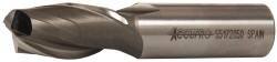 Accupro - 3/4", 1-5/16" LOC, 3/4" Shank Diam, 3-9/16" OAL, 2 Flute, Powdered Metal Square End Mill - Single End, Uncoated, Spiral Flute, 30° Helix, Centercutting, Right Hand Cut, Right Hand Flute - Eagle Tool & Supply