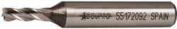 Accupro - 3/16", 1/2" LOC, 3/8" Shank Diam, 2-3/8" OAL, 4 Flute, Powdered Metal Square End Mill - Single End, Uncoated, Spiral Flute, 30° Helix, Centercutting, Right Hand Cut, Right Hand Flute - Eagle Tool & Supply