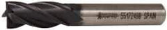 Accupro - 7/16", 1" LOC, 3/8" Shank Diam, 2-11/16" OAL, 4 Flute, Powdered Metal Square End Mill - Single End, TiAlN Finish, Spiral Flute, 30° Helix, Centercutting, Right Hand Cut, Right Hand Flute - Eagle Tool & Supply