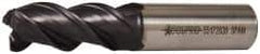 Accupro - 3/4", 1-5/8" LOC, 3/4" Shank Diam, 3-7/8" OAL, 3 Flute, Powdered Metal Square End Mill - Single End, TiAlN Finish, Spiral Flute, 45° Helix, Centercutting, Right Hand Cut, Right Hand Flute - Eagle Tool & Supply