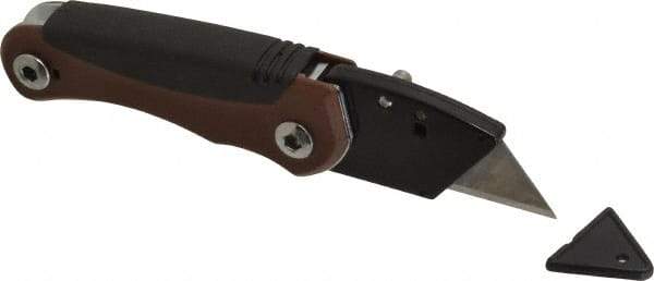 Paramount - Fixed Folding Utility Knife - 2-3/8" Blade, Molded Rubberized Handle, 1 Blade Included - Eagle Tool & Supply