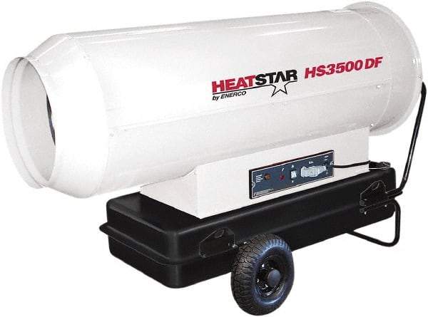 Heatstar - 360,000 BTU Rating, Kerosene Forced Air Heater - 1,750 Sq Ft Max Heating Area, 27.7 Gal Capacity, Fuel with Diesel, Kerosene, JP-8 & Jet8 - Eagle Tool & Supply