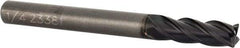 OSG - 1/4", 4 Flute, Single End, Solid Carbide, 0.02" Corner Radius End Mill - 2-1/2" OAL, 35° Helix, Right Hand Flute, 3/4" LOC, Right Hand Cut - Eagle Tool & Supply