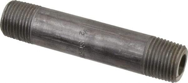 Value Collection - Schedule 160, 1/2" Diam x 4" Long Black Pipe Nipple - Threaded - Eagle Tool & Supply