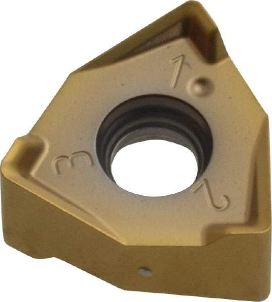 Seco - XNEX080608 ME09 Grade F40M Carbide Milling Insert - TiAlN/TiN Finish, 1/4" Thick, 0.491" Inscribed Circle, 0.031" Corner Radius - Eagle Tool & Supply