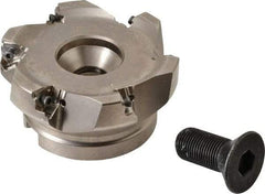 Seco - 6 Inserts, 4" Cut Diam, 1-1/2" Arbor Diam, 0.295" Max Depth of Cut, Indexable Square-Shoulder Face Mill - 0/90° Lead Angle, 1.97" High, XNEX 0806.. Insert Compatibility, Through Coolant, Series Square 6 - Eagle Tool & Supply