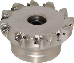 Seco - 11 Inserts, 5" Cut Diam, 1-1/2" Arbor Diam, 0.295" Max Depth of Cut, Indexable Square-Shoulder Face Mill - 0/90° Lead Angle, 2.48" High, XNEX 0806.. Insert Compatibility, Through Coolant, Series Square 6 - Eagle Tool & Supply