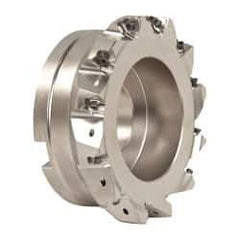 Seco - 12 Inserts, 6" Cut Diam, 2" Arbor Diam, 0.295" Max Depth of Cut, Indexable Square-Shoulder Face Mill - 0/90° Lead Angle, 2.48" High, XNEX 0806.. Insert Compatibility, Through Coolant, Series Square 6 - Eagle Tool & Supply