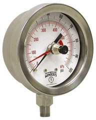 Winters - 2-1/2" Dial, 1/4 Thread, 0-60 Scale Range, Pressure Gauge - Lower Connection Mount, Accurate to 1% of Scale - Eagle Tool & Supply