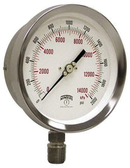 Winters - 4" Dial, 1/4 Thread, 30-0-60 Scale Range, Pressure Gauge - Lower Connection Mount, Accurate to 1% of Scale - Eagle Tool & Supply