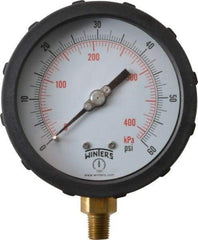 Winters - 4" Dial, 1/4 Thread, 0-60 Scale Range, Pressure Gauge - Lower Connection Mount, Accurate to 1% of Scale - Eagle Tool & Supply