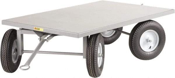 Little Giant - 2,000 Lb Capacity Steel Tracking Trailer - Steel Deck, 36" OAW, Mold On Rubber Casters - Eagle Tool & Supply