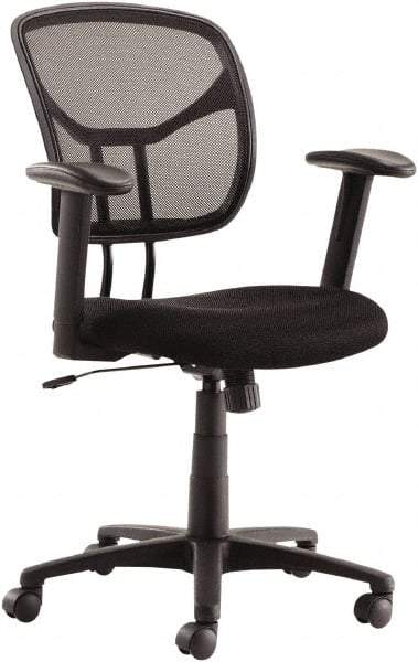 OIF - 41-1/8" High Task Chair - 25" Wide x 26" Deep, Mesh Seat, Black - Eagle Tool & Supply