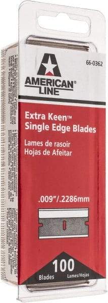 American Line - Knife Blades - .009" EXTRA KEEN 100PK SINGLE EDGE BLADE - Eagle Tool & Supply