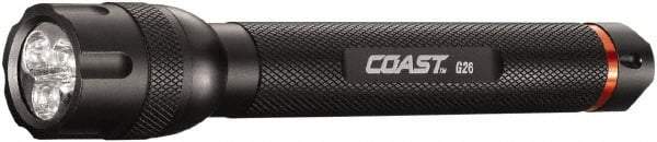 Coast Cutlery - White LED Bulb, 120 Lumens, Industrial/Tactical Flashlight - Black Aluminum Body, 2 AA Alkaline Batteries Included - Eagle Tool & Supply