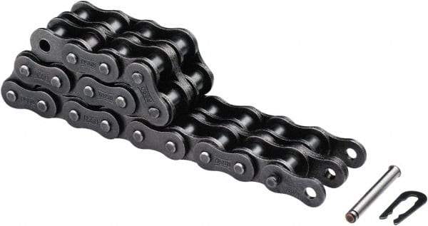 U.S. Tsubaki - 3/4" Pitch, ANSI 60, Solid Roller Chain - Chain No. 60, 17,868 Lb. Capacity, 15/32" Roller Diam, 1/2" Roller Width - Eagle Tool & Supply