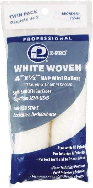 Premier Paint Roller - 1/2" Nap, 4" Wide Paint Mini Roller Covers - Semi-Rough Texture, Woven - Eagle Tool & Supply