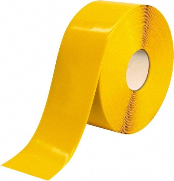 PRO-SAFE - Yellow Solid Color PVC Tape - 4" Wide x 100' Long x 50 mil Thick, General Traffic - Eagle Tool & Supply