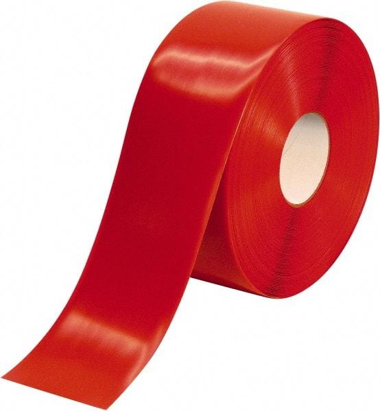 PRO-SAFE - Red Solid Color PVC Tape - 4" Wide x 100' Long x 50 mil Thick, General Traffic - Eagle Tool & Supply