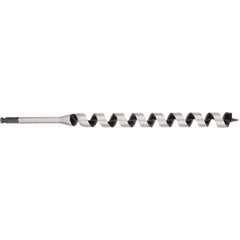 Irwin - 1-1/8", 7/16" Diam Hex Shank, 17" Overall Length with 15" Twist, Ship Auger Bit - Eagle Tool & Supply